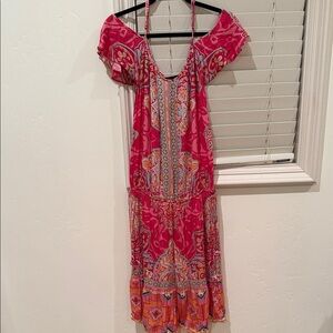 Hale Bob Pink and Orange Patterned Maxi Dress